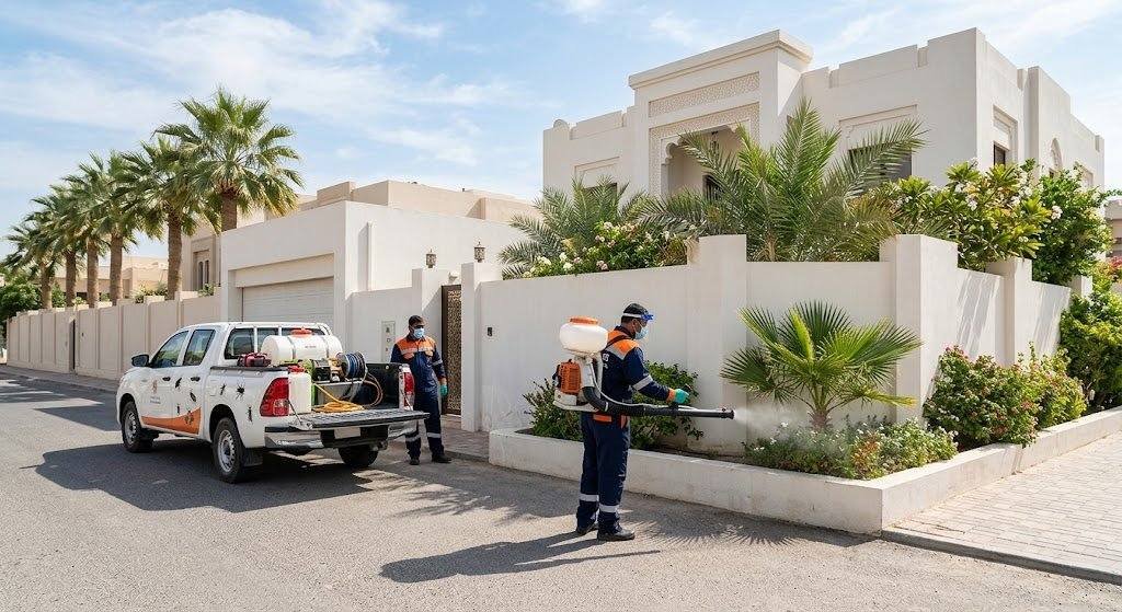 فريق عمل محترف يقوم برش المبيدات ومكافحة الحشرات بجودة عالية وأمان تام ضمن خدمات مكافحة حشرات حي النرجس لضمان بيئة نظيفة وصحية للعملاء.